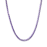 Oval White & Purple & Red & Pink & Aquamarine & Mixed Color Diamond Clasp Necklace 35+5cm Steel Color