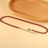 Oval White & Purple & Red & Pink & Aquamarine & Mixed Color Diamond Clasp Necklace 35+5cm Steel Color