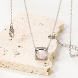 Square Pendant with white & mineral black & deep purple & light purple & red & pink & deep blue & light blue & deep green & light green & white opal & pink opal pendant 10mm necklace 43+5cm