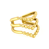 Fashion V-shaped stainless steel ring personalized retro trend 18k gold-plated wholesale