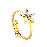 18K gold stainless steel inlaid zirconia ring fashionable hundred with jewelry