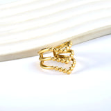 Fashion V-shaped stainless steel ring personalized retro trend 18k gold-plated wholesale