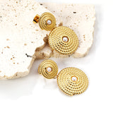 13.4mm Small Threaded Cap with White Pearl + 22mm Large Threaded Cap with White Pearl Stud Earrings