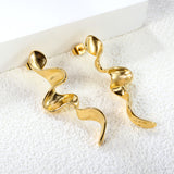 Irregular Line Earrings 17.5mm*5cm Gold Color