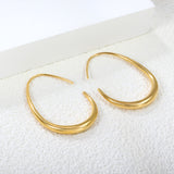 29*39.2mm Egg Ring Earrings Gold Color