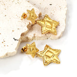 14mm Textured Small Star + 21.3mm Textured Large Star Stud Earrings