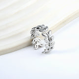 Open Rings Niche Personalized Creative Leaf Shaped Vegan Rings