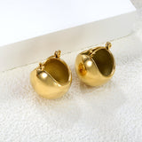 19.5mm Half Round Ball Hollow Out Ear Clip Steel/Golden