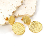 14.4mm Small Round + 22.3mm Large Round Textured Stud Earrings