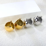 19.5mm Half Round Ball Hollow Out Ear Clip Steel/Golden