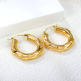 Hollow Opening Circular Convex Ear Clips 40.6mm Steel / Gold