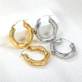 Hollow Opening Circular Convex Ear Clips 40.6mm Steel / Gold