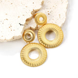 12.7mm Textured Small Cutout Hoop + 25.5mm Textured Large Cutout Hoop Stud Earrings