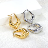 Hollow U-shaped peach heart ear clips 23.7*26.5mm Steel/Golden