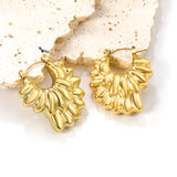 Hollow shaped double-layer petal gold-colored ear clips 26.3*27.4mm