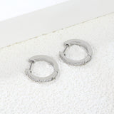 Round with white zirconium/green zirconium ear clips 1.8*15*16mm steel color/golden color