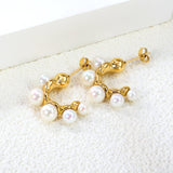 23mm C-shaped with 4 (4, 5, 6mm) large and small bead ear clips Gold color