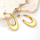 Hollow fat long U-shaped earloop 17*30mm gold color