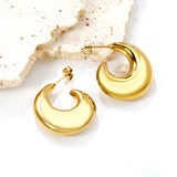 Hollow fat hook earrings 25.4*28mm gold color