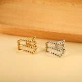 Fashion V-shaped stainless steel ring personalized retro trend 18k gold-plated wholesale