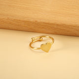 Heart shaped ring with an open cylindrical end