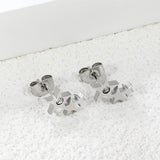 Three large and small stars with diamond earrings 7.6 * 12.3mm steel color / gold color