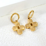 2*10mm circle with 17.2*23mm cross earrings steel color / gold color