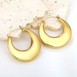 35mm gold-colored hollow crescent moon earrings