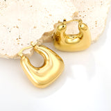 Hollow Handbag Earrings 26.2*25mm Gold Color