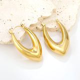 Hollow fat V-shaped earloop 22.2*33.4mm gold color