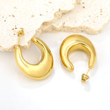 Hollow fat U-shaped earrings 22*25mm gold color