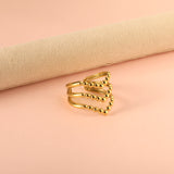 Fashion V-shaped stainless steel ring personalized retro trend 18k gold-plated wholesale