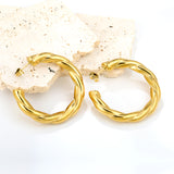 Golden Hollow Open Round Twist Earrings 6.5*42.2mm