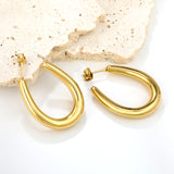 Hollow Golden U-shaped Earring 25.2*30mm