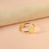 Heart shaped ring with an open cylindrical end