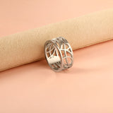 Factory direct supply hot sale stainless steel half skeleton ring