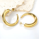 Hollow C-shaped curved hook earloop 35.5*mm Gold color