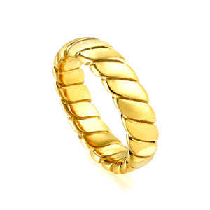 Minimalist Solid Color Wheat Ring Twisted Stripe Niche Ring