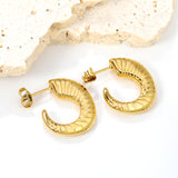 Buffalo horn earrings 18*22.5mm gold color