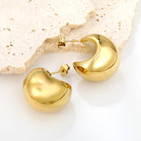 Fat Arc Goldtone Stud Earrings 17.8*22.7mm