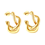 Twisted Semicircle Open Earrings 8*24mm