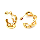 Twisted Semicircle Open Earrings 8*24mm