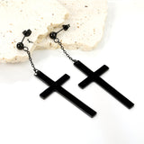 5mm Steel Beads + 20mm Chain + 50*25.4mm Cross Earrings