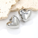 Heart-shaped gold-colored stud earrings 18*16.6mm