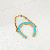 18mm N-Shape with Blue Drip Soft Ring Gold