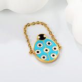 13*18mm Oval Beetle with Blue Drip soft ring Gold color