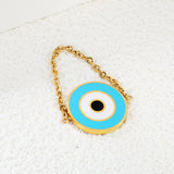 15mm Round Eye with Blue Drip Soft Ring Gold Color