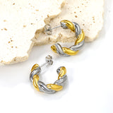 C-Shape Twist Earrings 6*23mm in gold