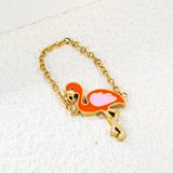 12.5*20mm Flamingo with Orange Drops Gold