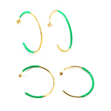 Pink & Blue & Green Circle Open Earrings 2*50mm